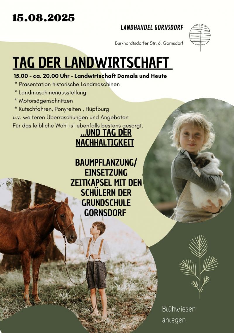 15 08 2025 825 Jahre Gornsdorf Plakat Tag der Landwirtschaft am 15 08 2025
