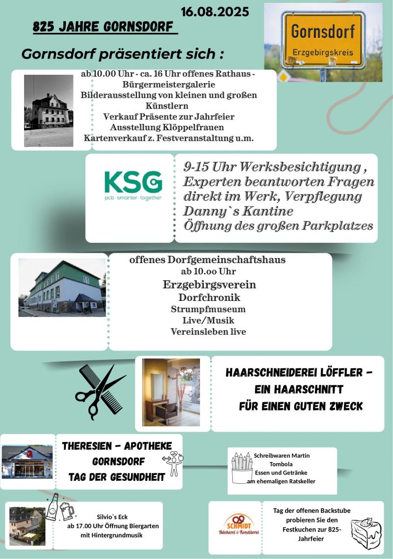16 08 2025 825 Jahrfeier Gornsdorf Plakat Gornsdorf prñsentiert sich am 16 08 2025 Seite 1