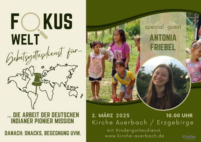 1 Kirchgemeinde Auerbach Plakat Fokus Welt Antonia Brasilien am 02 03 2025