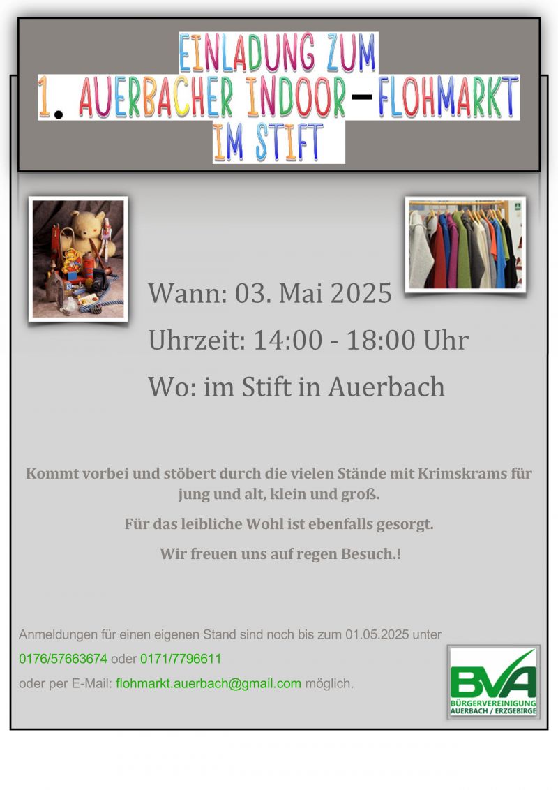 BVA Plakat Flohmarkt am 03 05 2025