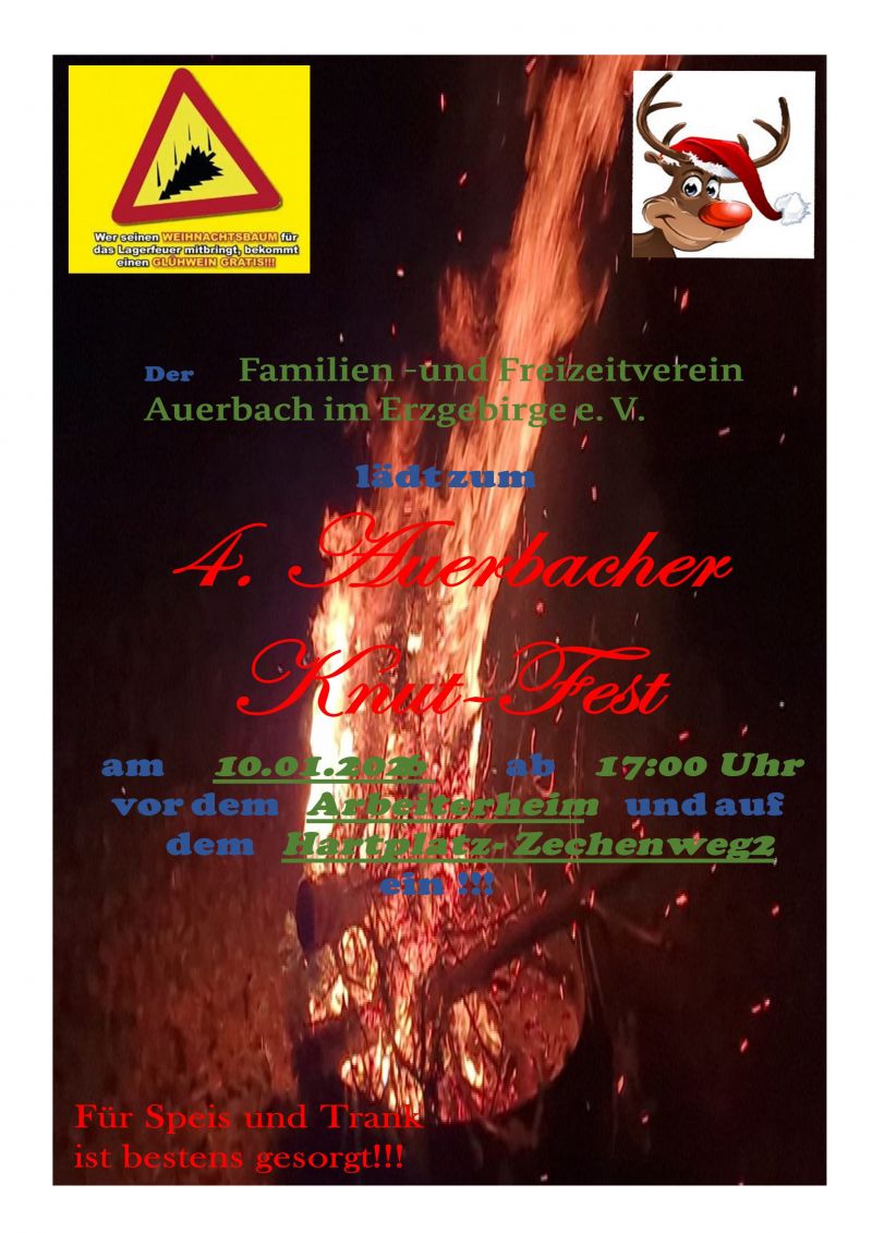 Familien und Freizeitverein Auerbach Plakat 4 Auerbach Knut Fest am 10 01 2026