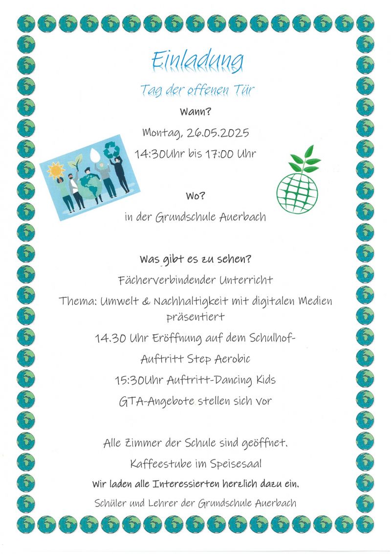 Grundschule Auerbach Tag der offenen Tür am 26 05 2025