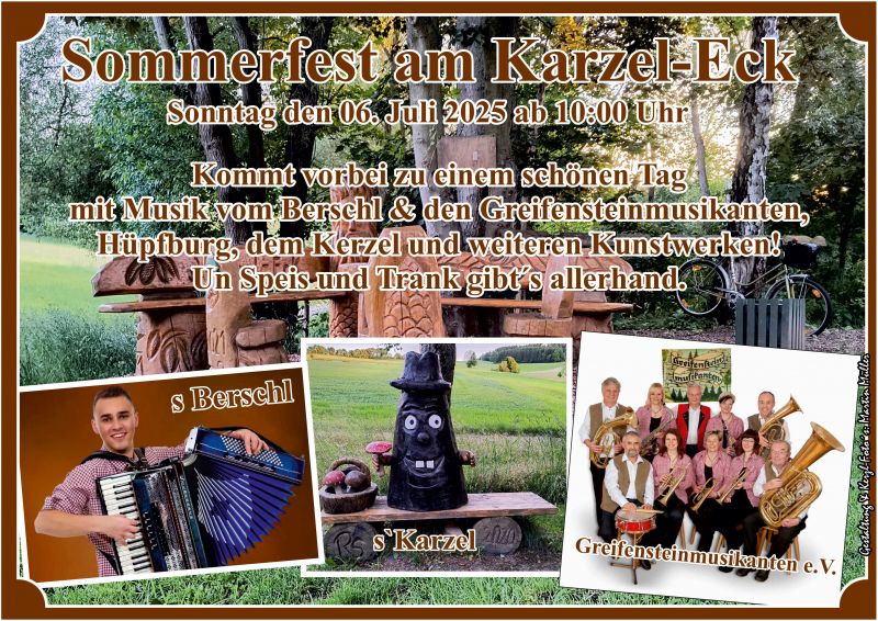 Heimatfreunde Auerbach Plakat Sommerfest Karzl Eck am 06 07 2025