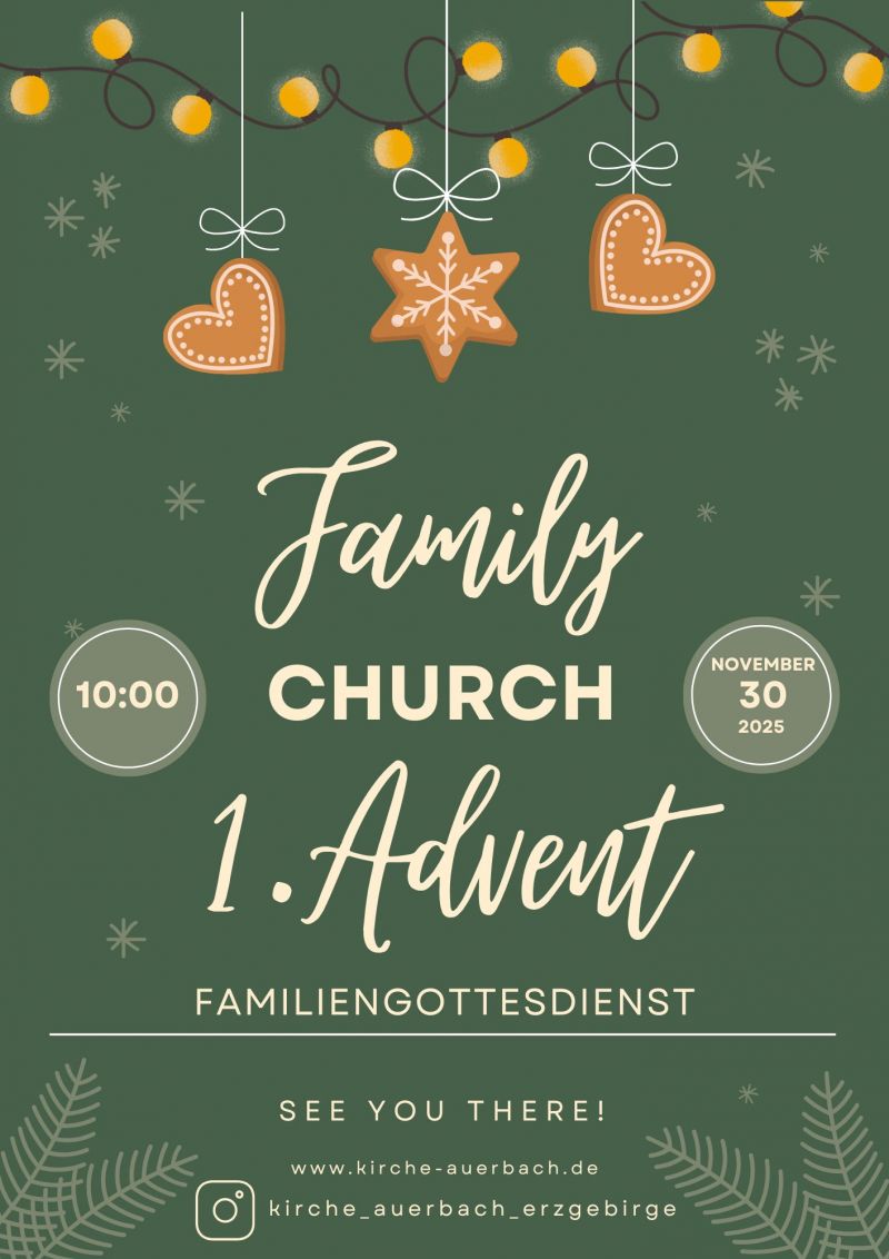 Kirchgemeinde Auerbach Plakat Family Curch am 30 11 2025