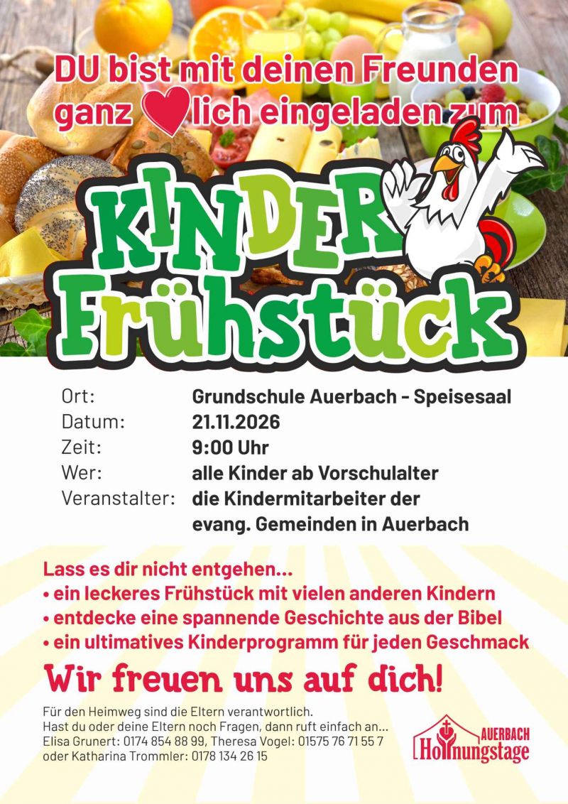 Kirchgemeinde Auerbach Plakat Kinderfrühstück am 21 11 2026
