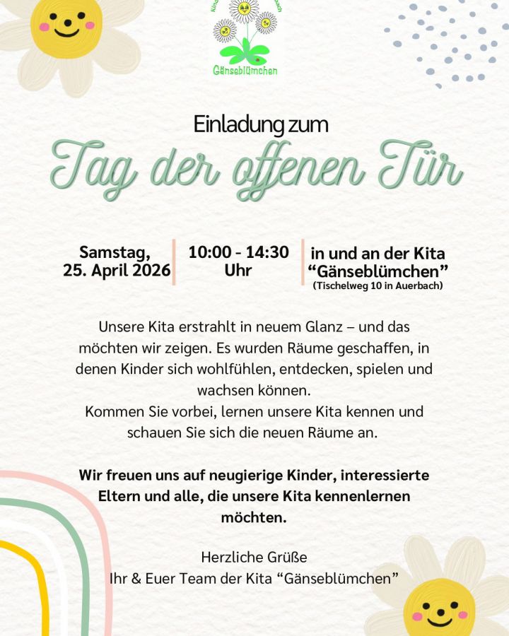 Kita Auerbach Plakat Tag der offenen Tür am 25 04 2026