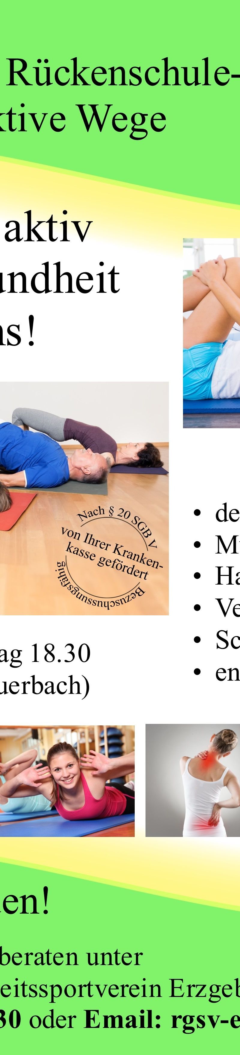 Plakat Rückenschule ab 27 08 2026