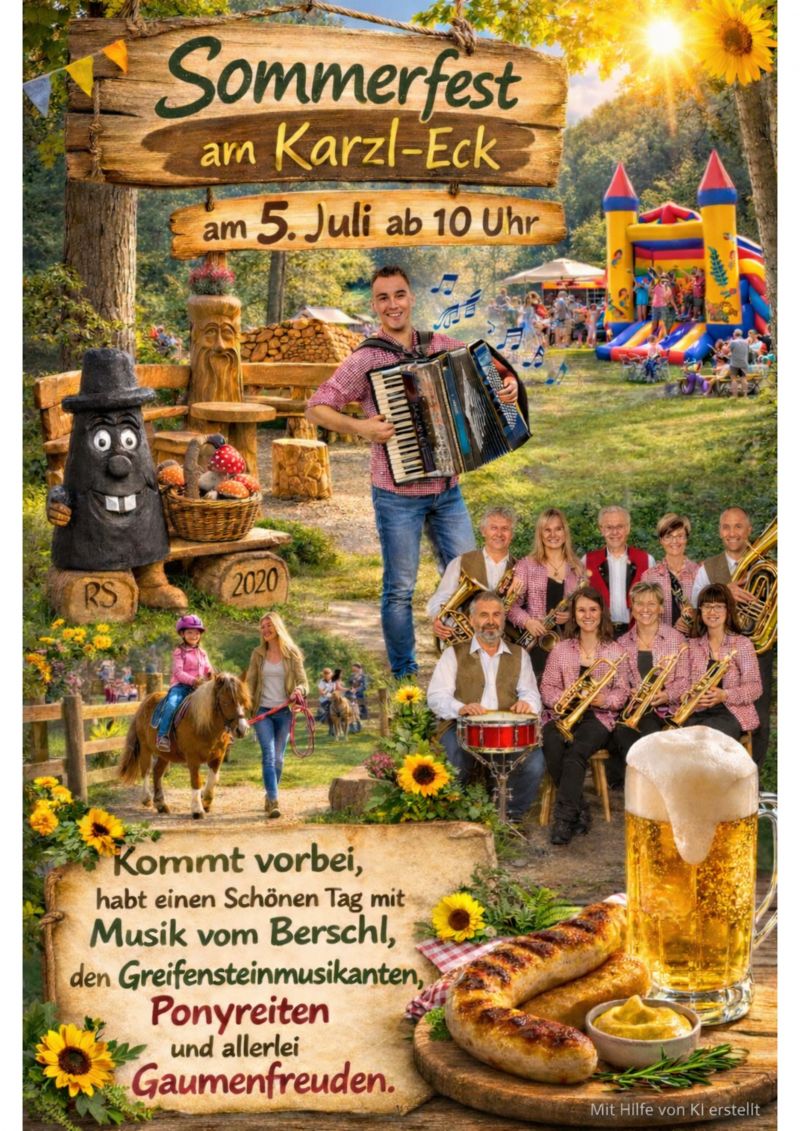 Plakat Sommerfest am Karzl Eck am 05 07 2026