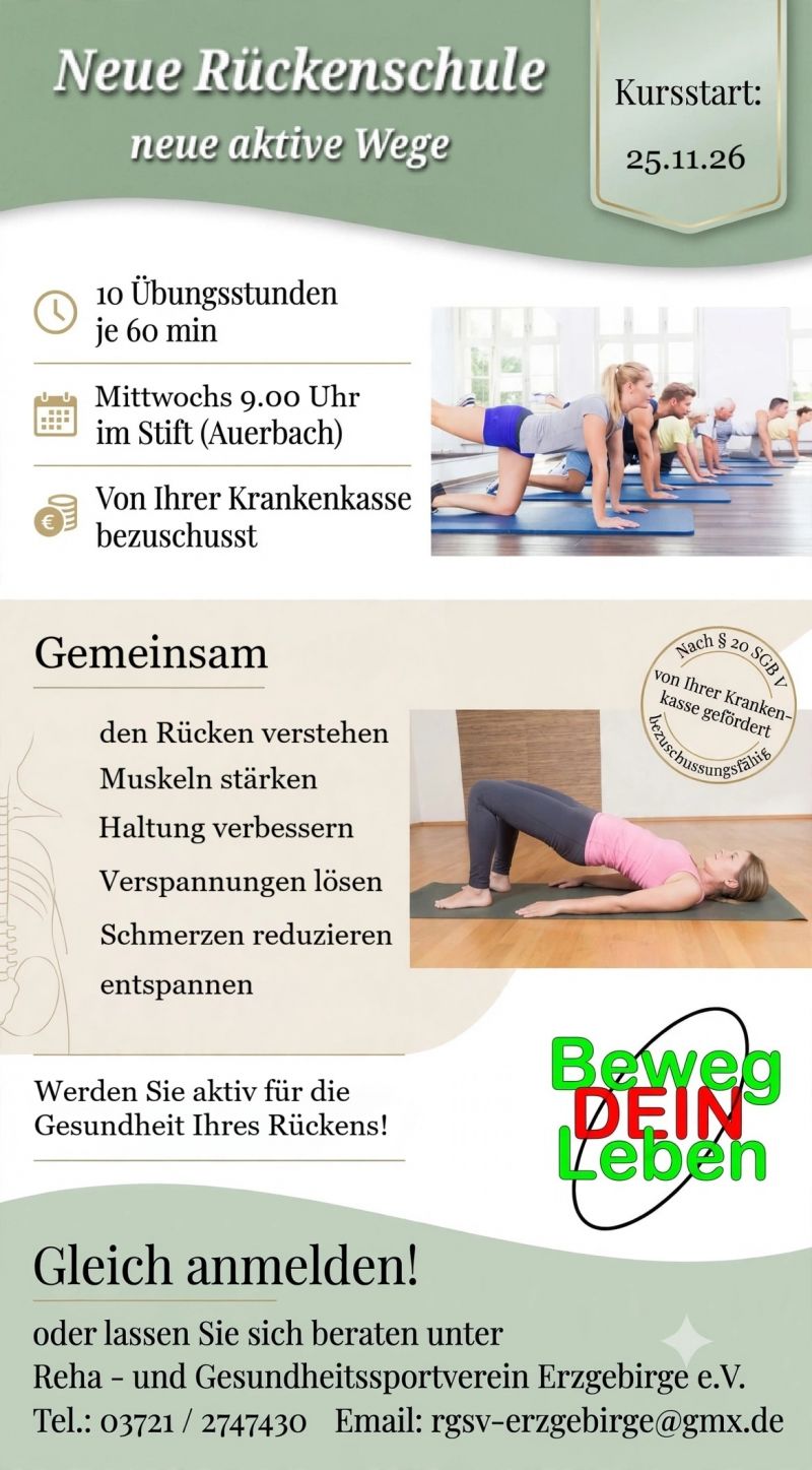 RGSV Plakat Rückenschule Beginn 25 11 2026