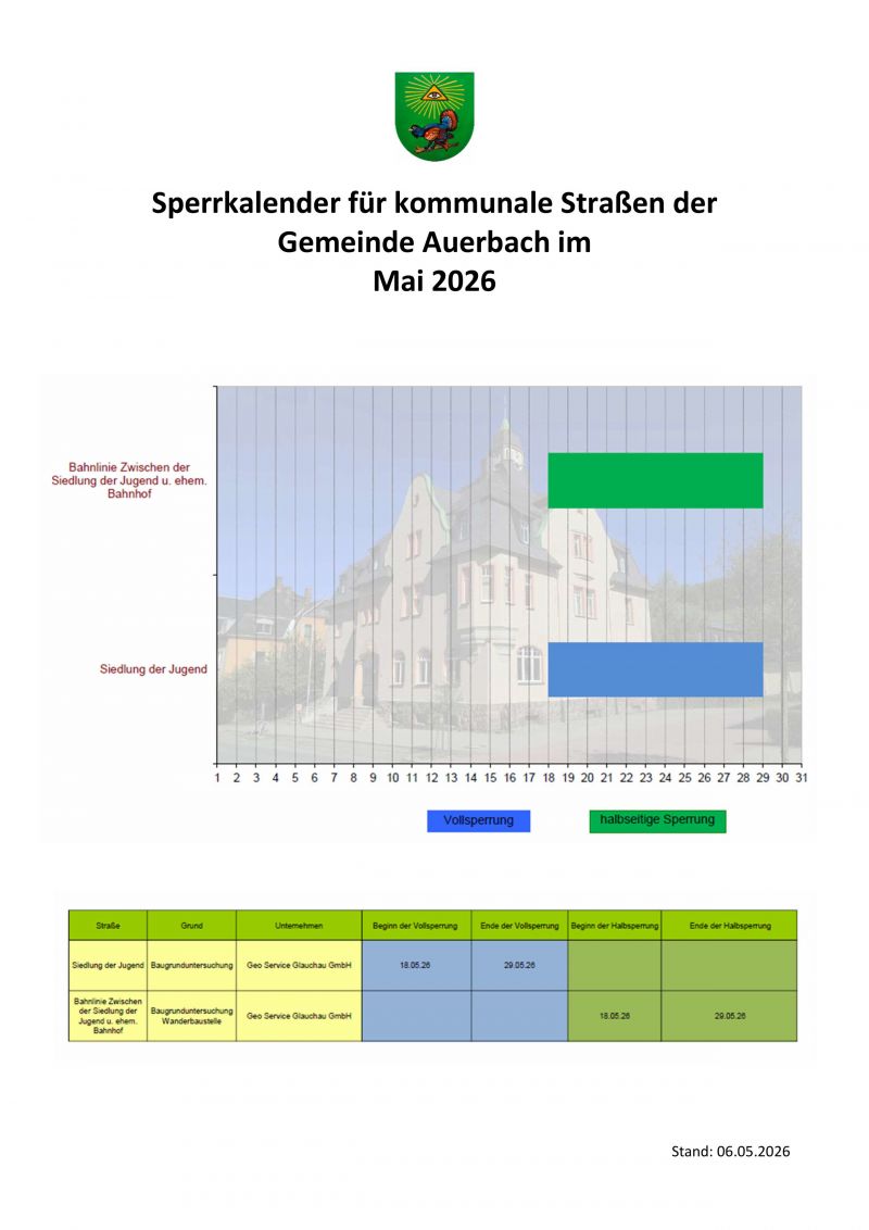 Sperrkalender Mai 2026