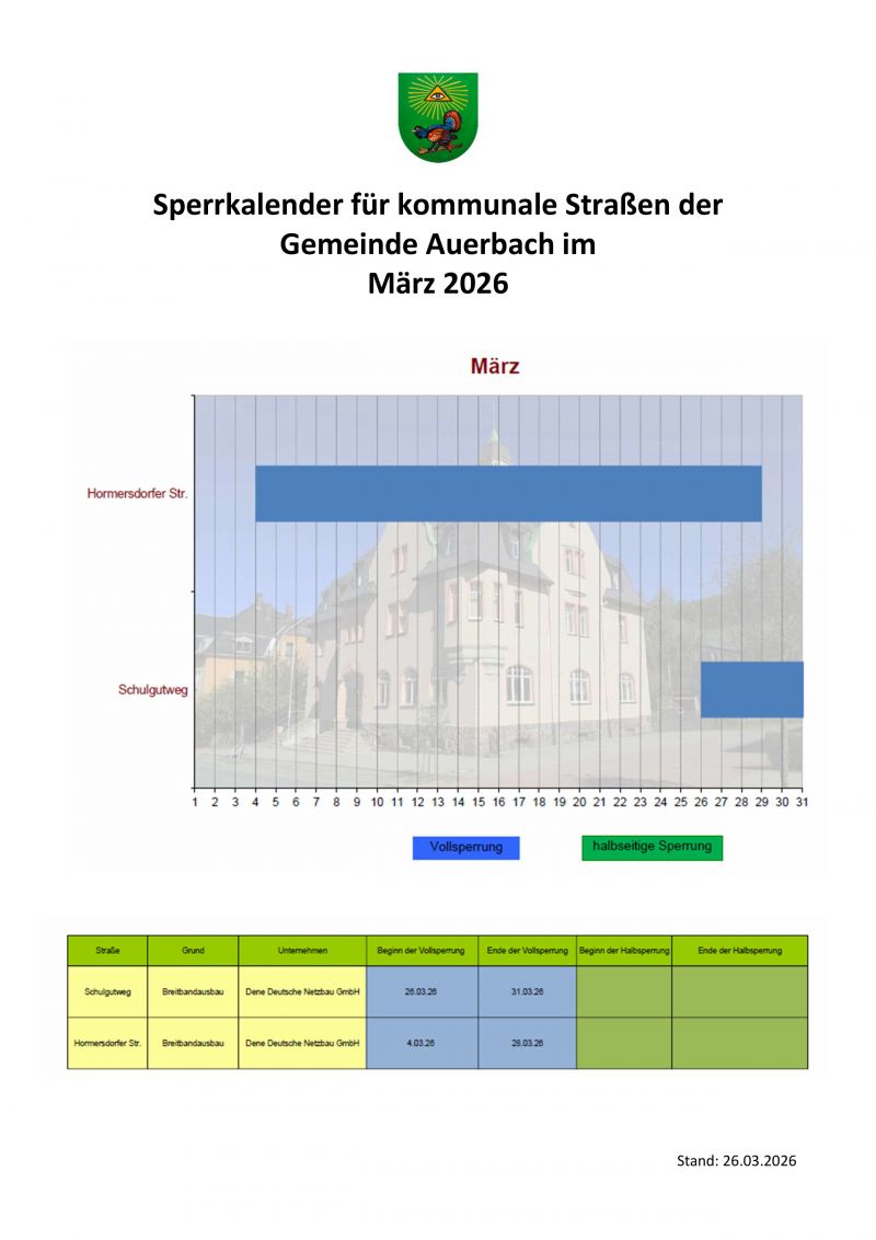 Sperrkalender März 2026