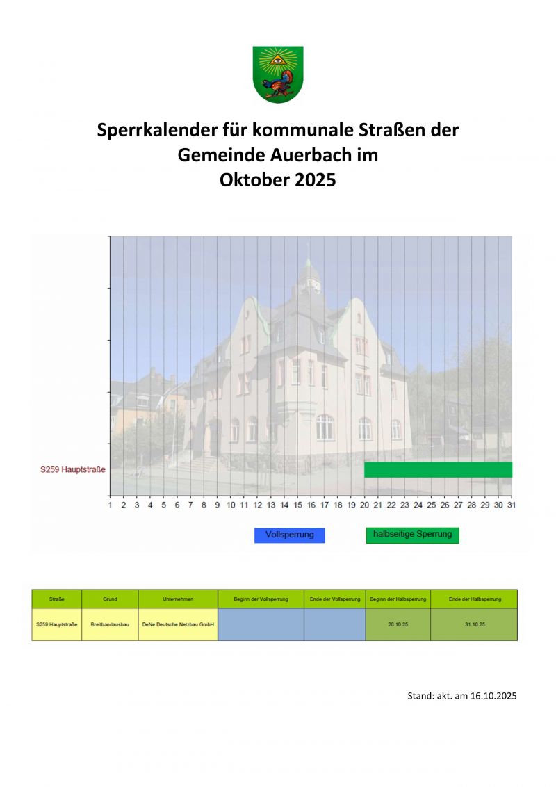 Sperrkalender Oktober 2025 akt