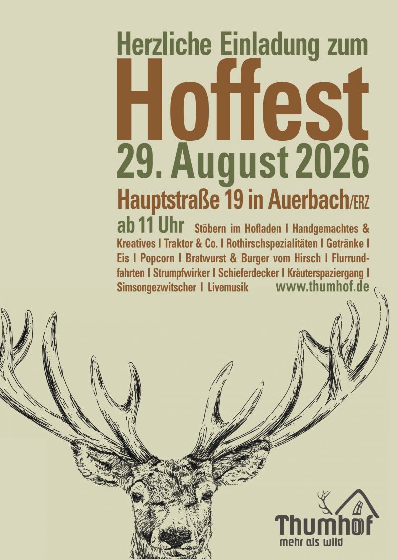 Thumhof Auerbach Plakat Thumhoffest am 29 08 2026