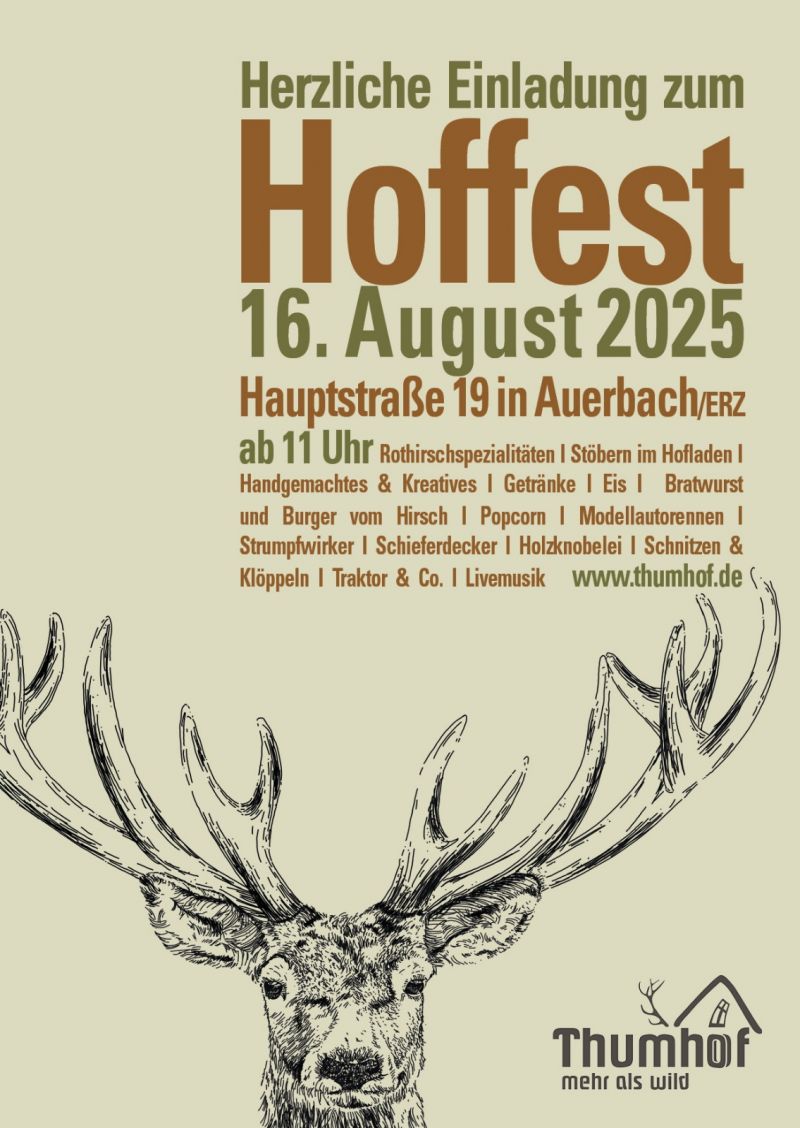 Thumhof Plakat Hoffest am 16 08 2025