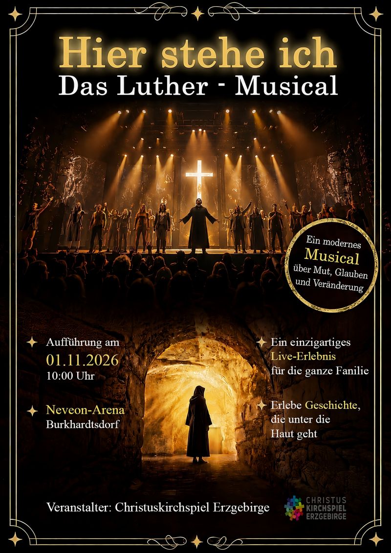 01 11 2026 Kirchgemeinde Burkhardtsdorf Plakat Luther Musical am 01 11 2026