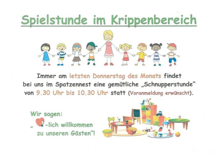 Angebot Spielstunde Krippenbereich